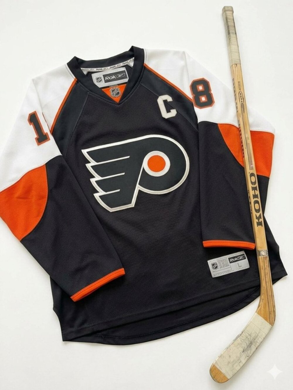 Reebok Edge Philadelphia Flyers Mike Richards Vintage Captain Hockey Jersey